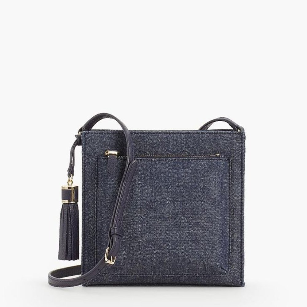 Talbots Denim Zip-Top Pocket  Bag